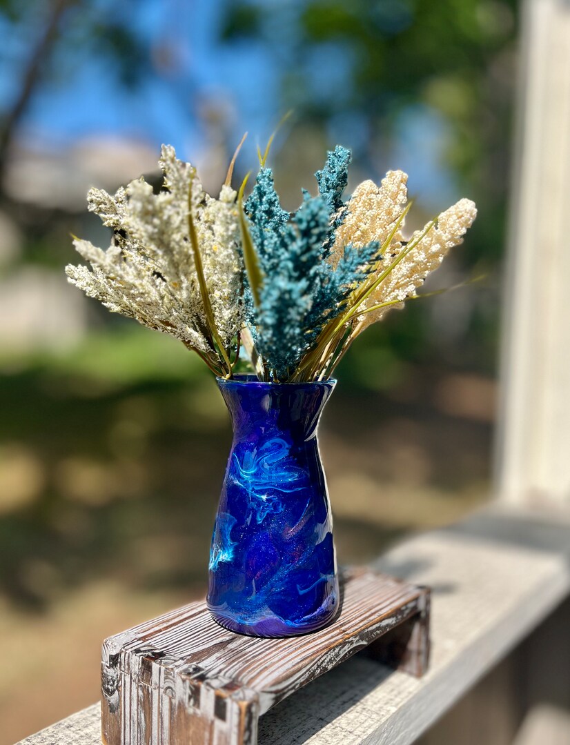 Mini glass vase | Blue violet glass vase